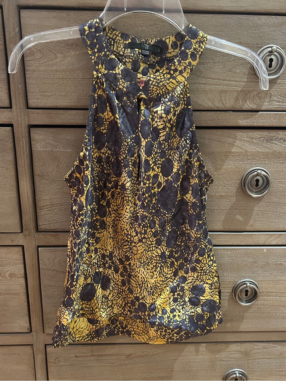 Teenflo Gold and Black Luxurious Halter Tank | 100% Silk | Made in Canada